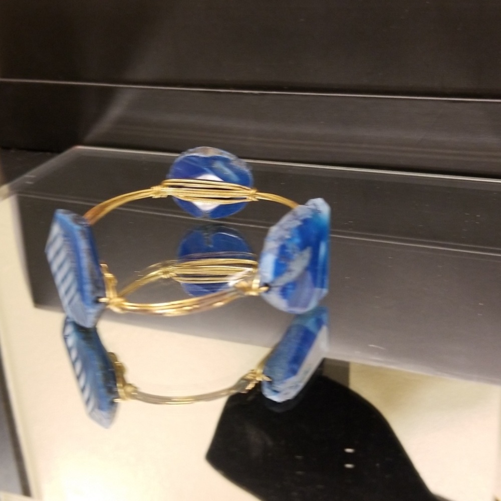 Stone and brass bracelet